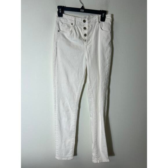 IRO Paris White Button Fly Slim High Rise Jeans Sz 25 - Picture 1 of 4